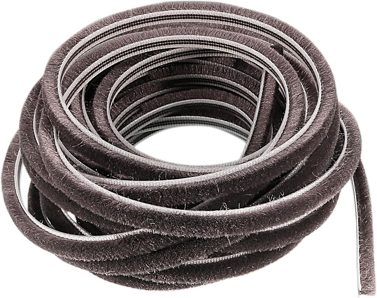 Thijox - Venster Deur Afdichtingsstrips Borstelafdichting Strepen 5 mm x 6 mm x 18 voet - Geluidsisolatie, Temperatuur Regulatie, Energie Besparing, U