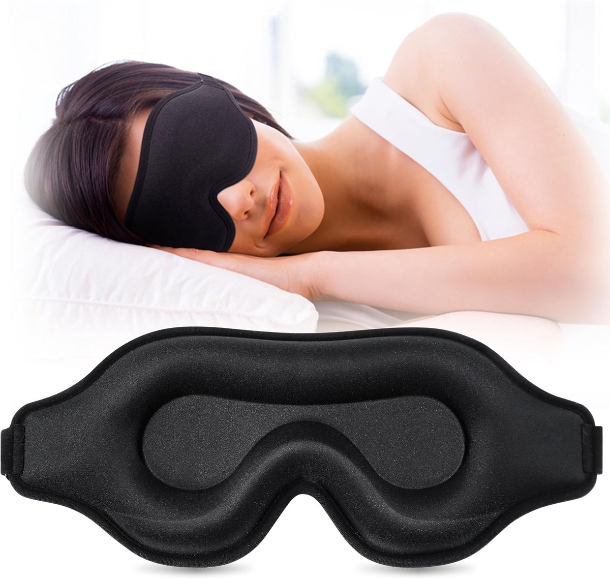 Thijox - Slaapmasker voor Dames en Heren, 3D-Oogmasker Blinddoek met Verstelbare Riem, Ademend en Zacht, Blokkeer Licht voor Slaap, Yoga en Reizen - Z