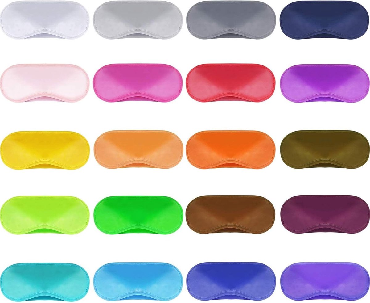 Thijox - Set Van 50 Meerkleurige Slaapmaskers Blinddoeken Met Neuspad en Verstelbare Band - Perfect Voor Feestjes, Spelletjes, Reizen en Ontspanning