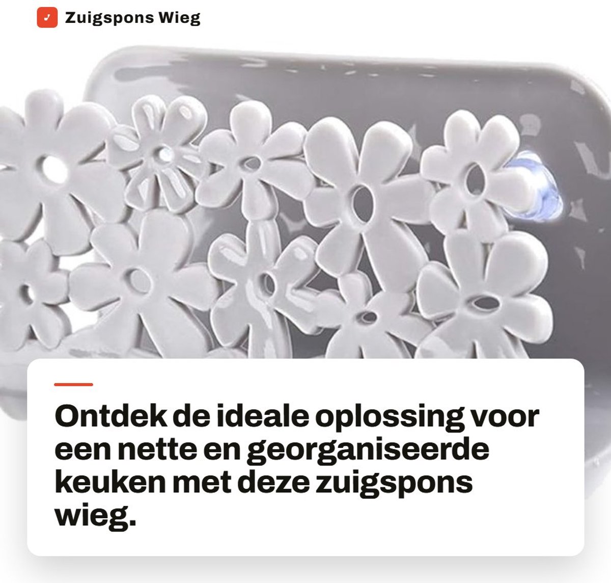 Inovra- Zuigspons - Zelfklevende Schotel - Spons Houder - Keuken Gootsteen - Robuust Plastic - 11 x 3,5 x 6,5 cm - Stijlvolle Look - Sponshouder