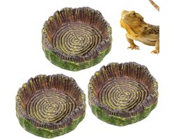 Set van 2 Waterbakken voor Reptielen - Ideaal voor Hermit Crabs, Bearded Dragons en Geckos - Voedingsschalen voor Klein Reptielen