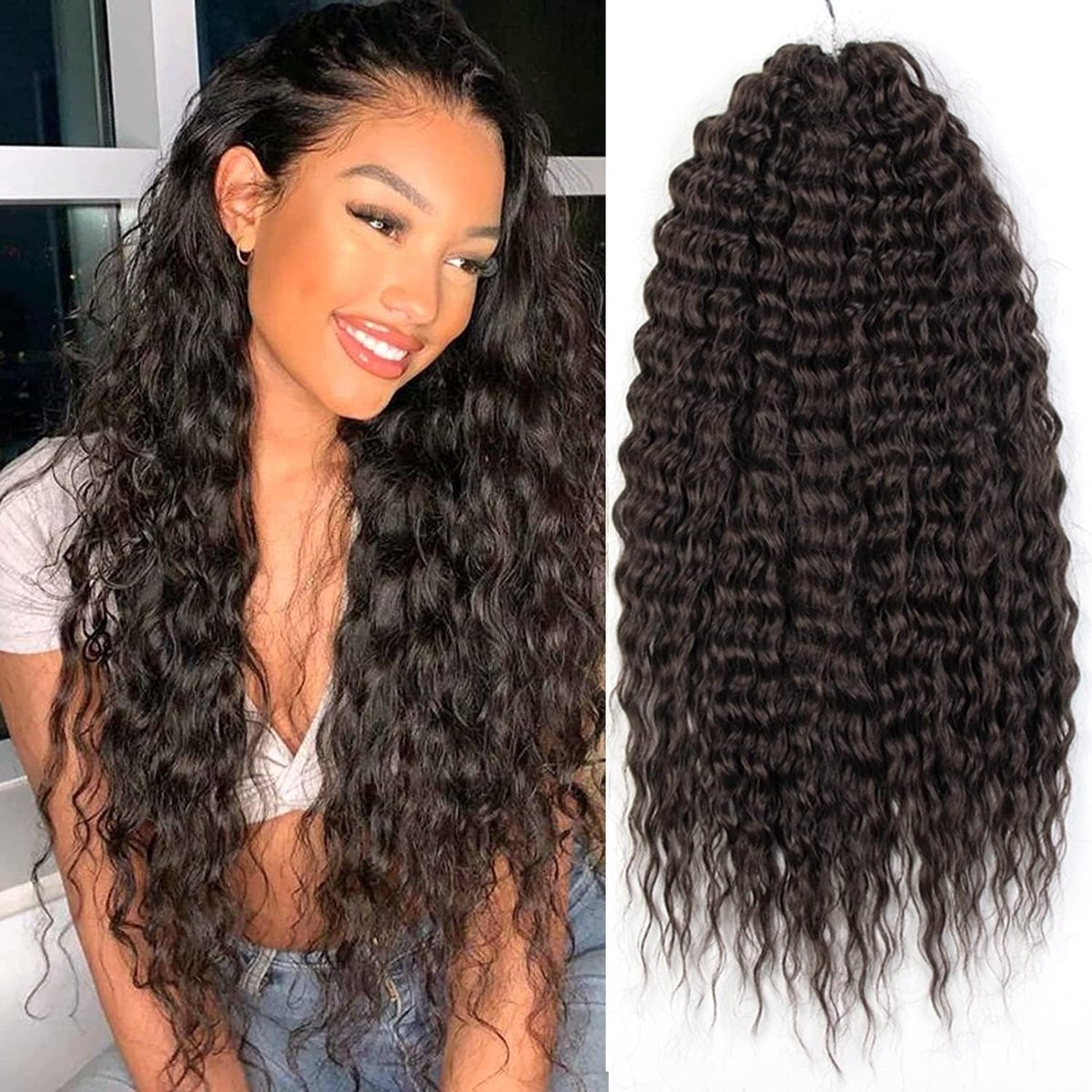 22 inch Twist Crochet Haar in Donkerbruin - 3 Packs voor Butterfly Locs, Bohemian Wave en Kapsels met Krullen, Synthetische Haarverlengingen voor Vrouwen