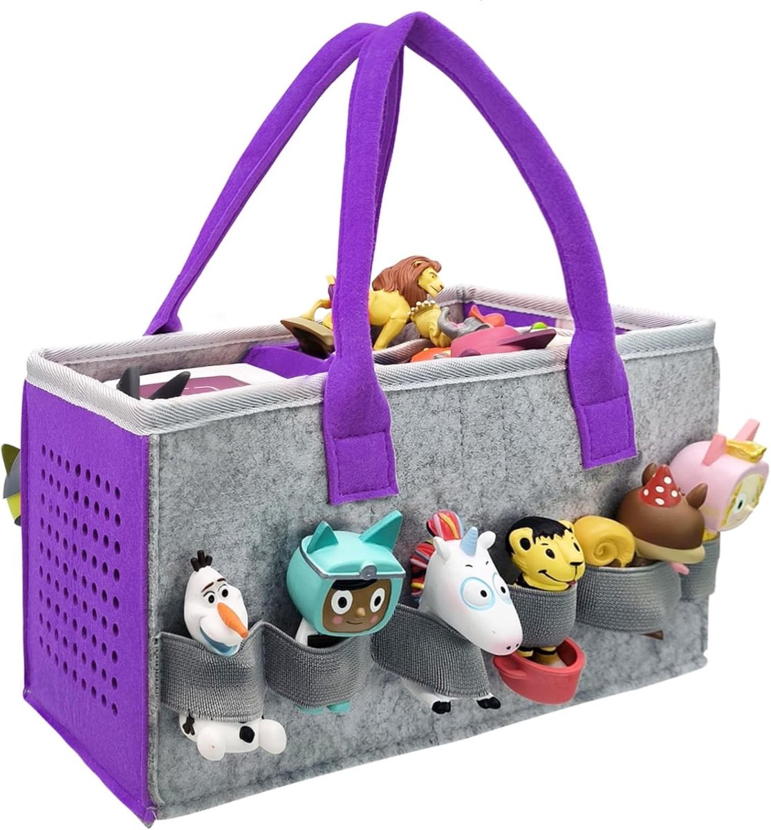 Beschermende Tas voor Toniebox met Organiser en Figuren - Ruimte voor Starterset en Accessoires (Violet)