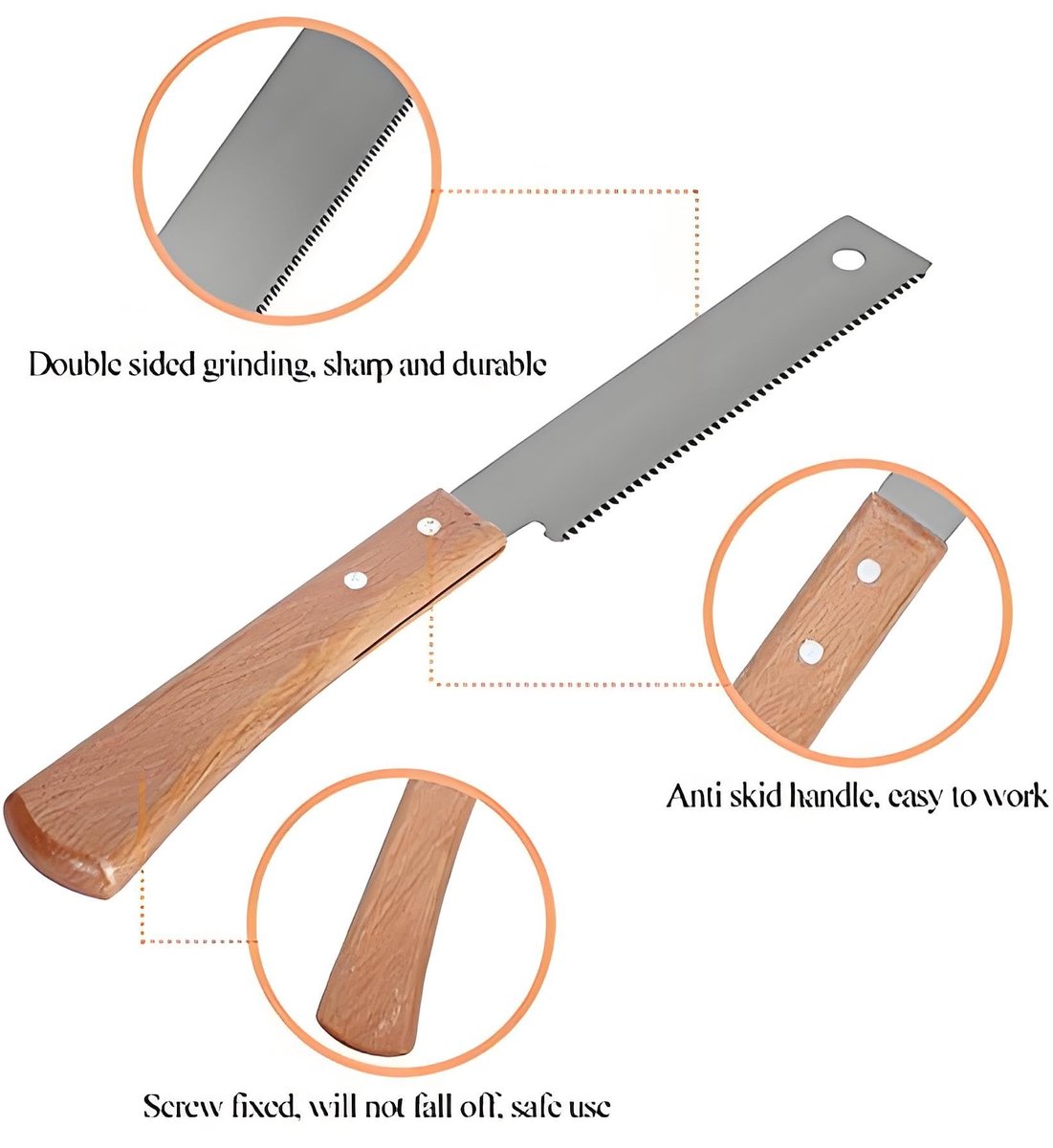 Inovra - Kleine Handzaag - Houten Trekzaag - Compact en Lichtgewicht - Bruin - Huishoudelijke Zaag - Perfect voor Tuin en Timmerwerk - 30 cm