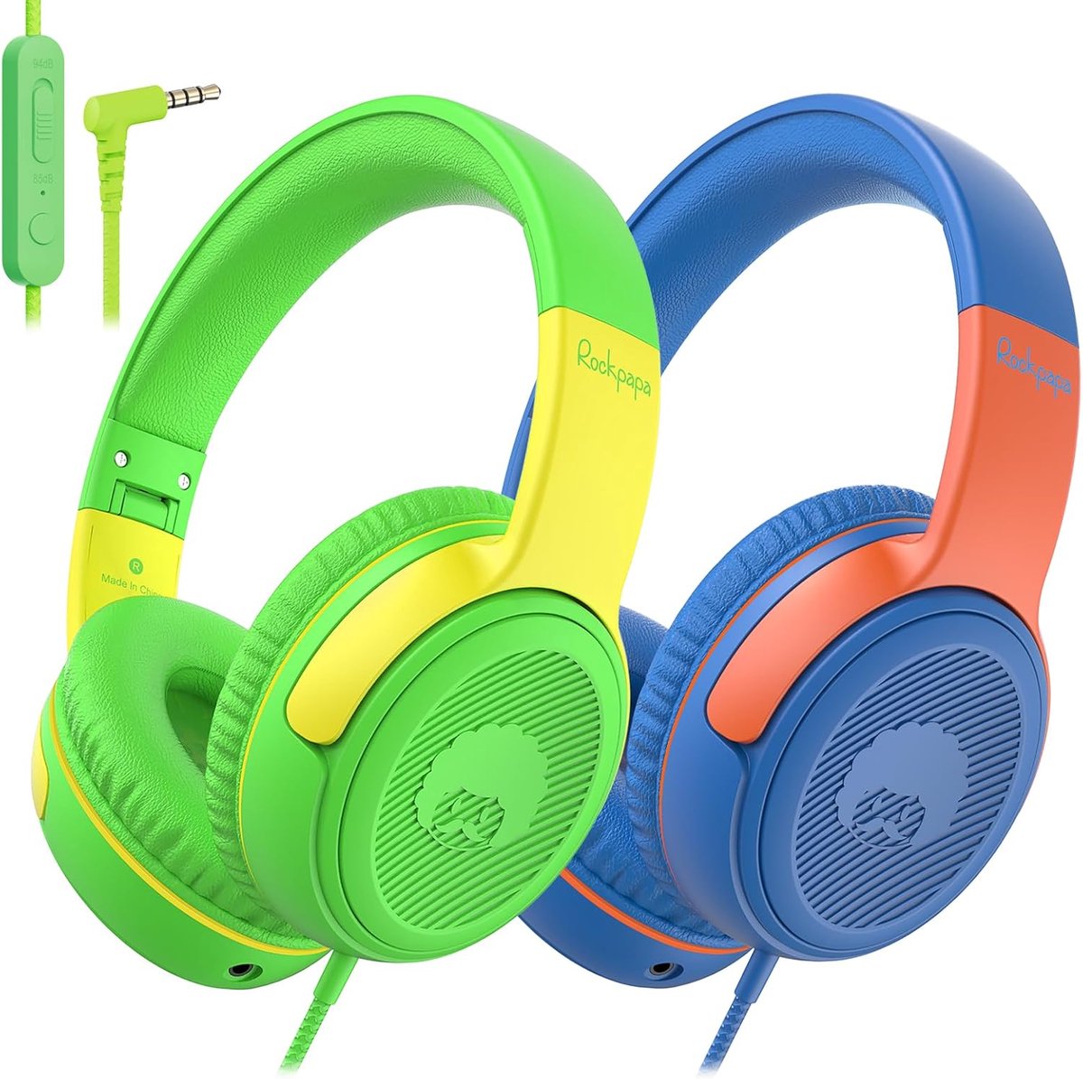 SnelShoppen - Kinderoorkoptelefoon met Microfoon, 85 dB/94 dB Volume Limiter, Draadloze Over-Ear Hoofdtelefoon voor Kinderen, 2 Stuks, Ideaal voor Sch