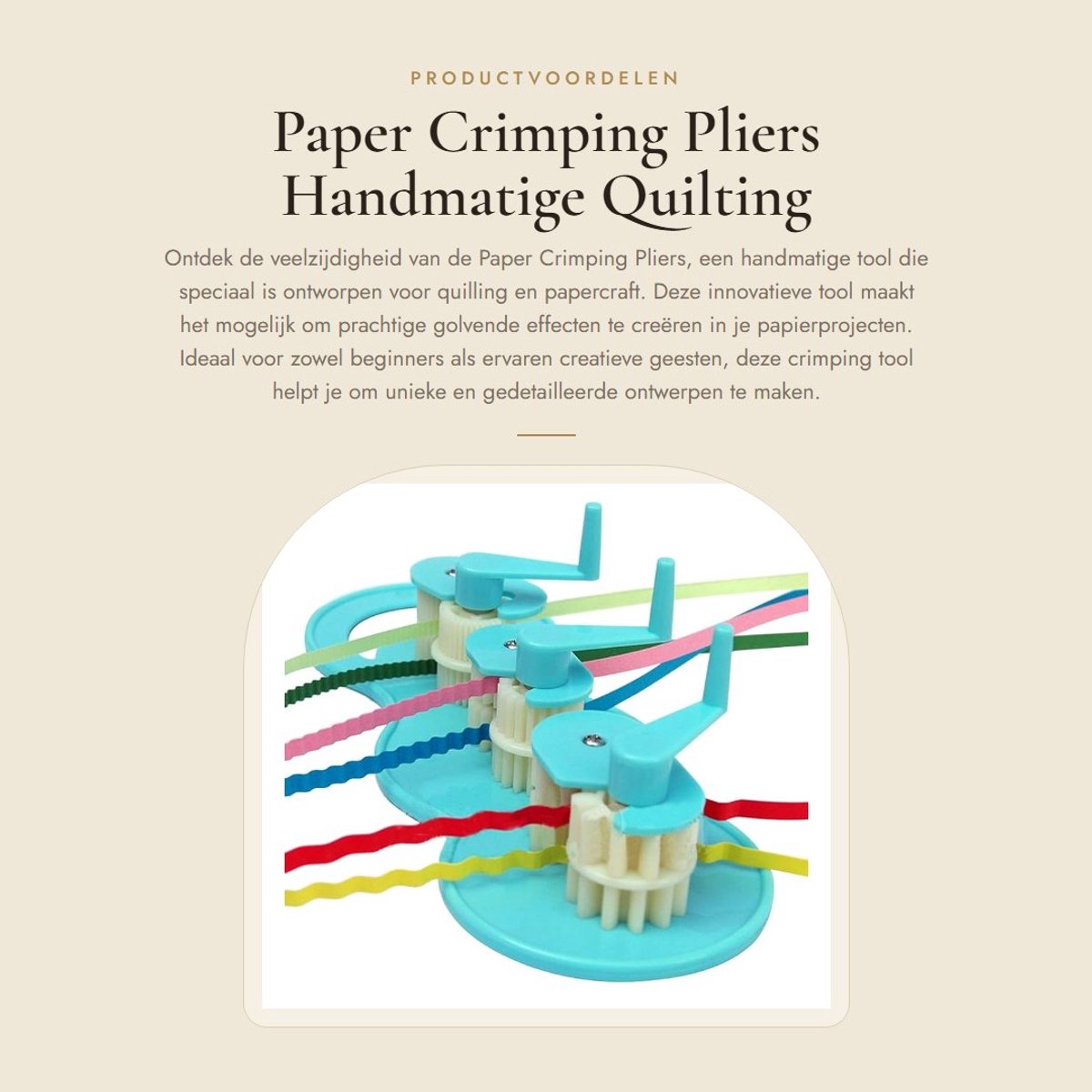Inovra- Papierkrimp Tang Lichtgewicht - Quilling Tools - Handgereedschap - Verstelbare Golfvorm - Meerdere Effecten - Verwijderbaar Ontwerp - Quillingtool