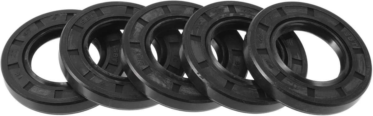 Universele Dubbele Lip Olieafdichting met Roterende Veerstalen Afdichtingsring 27x47x7mm voor Hoge Druk, Rubber NBR, 5 Stuks, Geschikt voor Diverse Toepassingen