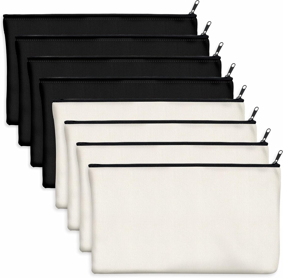 Thijox - 15 Pack Katoen Canvas Rits Zakken Pouches - Multi-kleurige DIY Craft Potlood Cases voor Make-up, Cosmetica, Toilettas en Stationaire Opslag