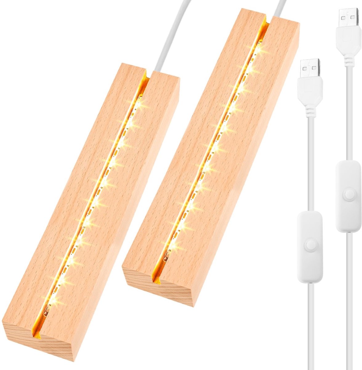 Inovra - Set van 2 Houten LED-displaybases
