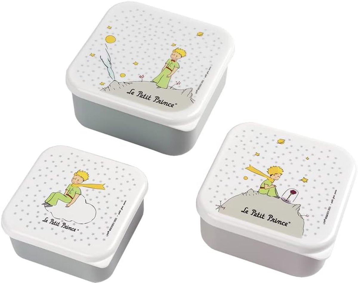Thijox - Set van 3 Lunchboxen voor Kinderen - Kleine, Middelgrote en Grote Snacks - Inschuifbaar en Ruimtebesparend - Polypropyleen - Perfect voor Sch