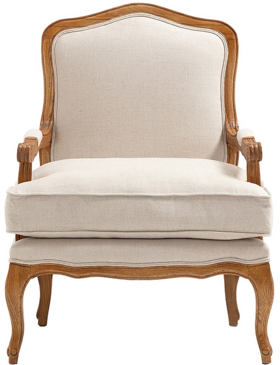 Vente-unique Fauteuil van linnen MAHAUX - Beige