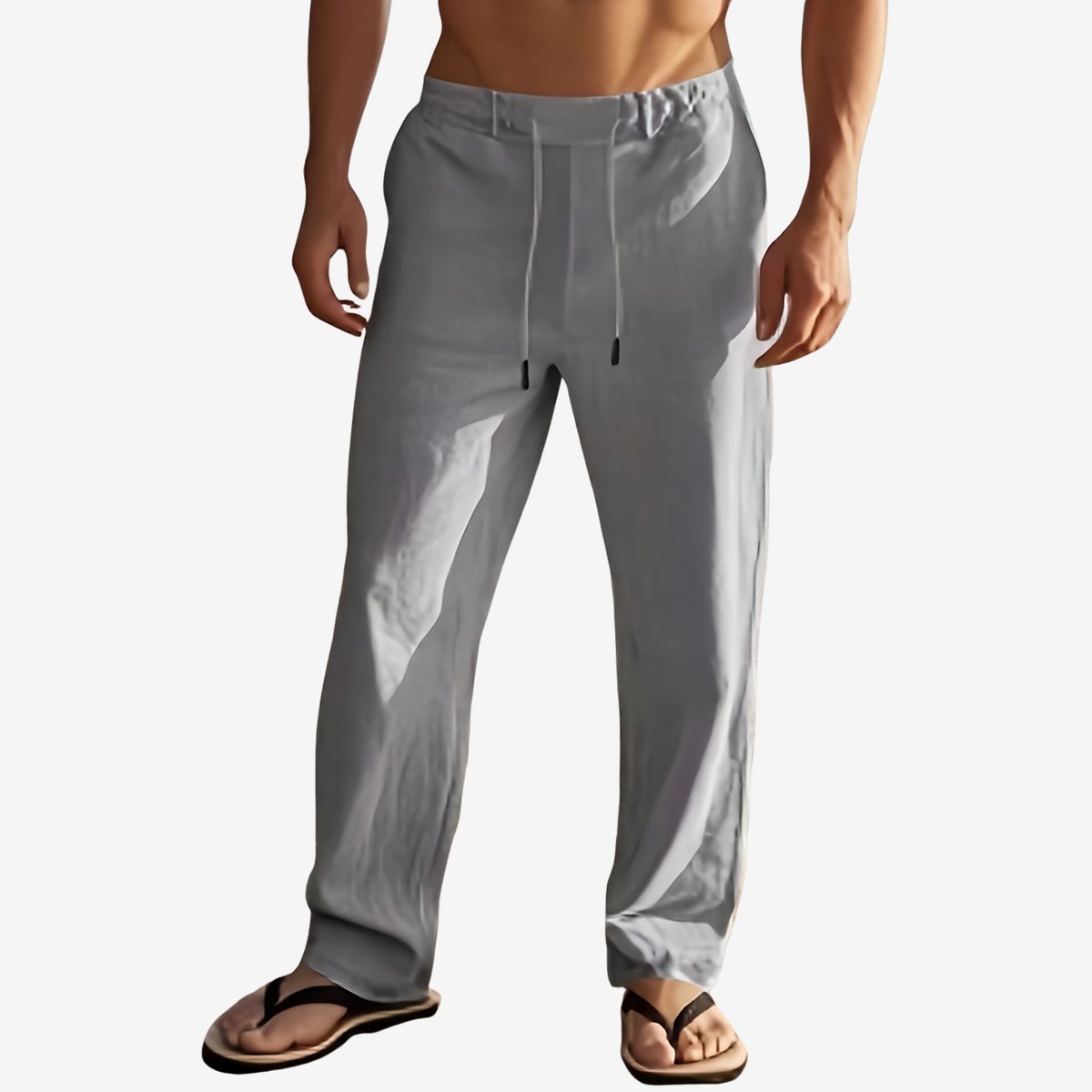 Currero Linnen Broek Heren - Zomerbroek - Volwassenen - Lange Broek - Pantalon - Strandbroek - Zomer - Ibiza Stijl - Grijs S
