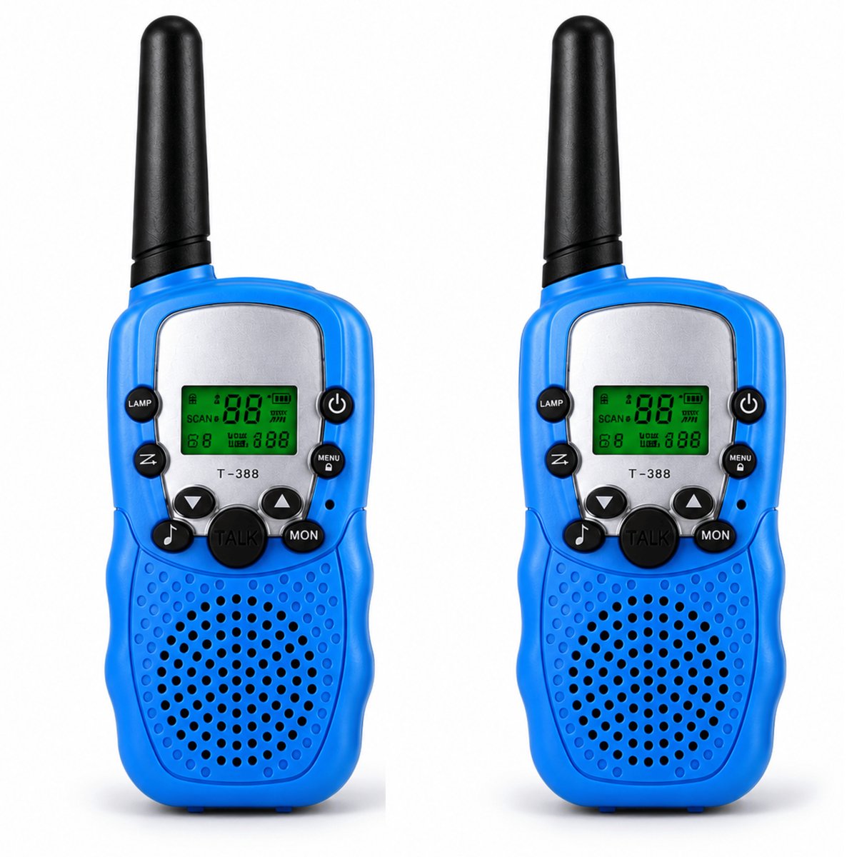 Balou Adventure Talk Walkie Talkie Voor Kinderen - Set van 2 - Blauw - Tot 3 KM Bereik - VOX Handsfree - Zaklamp - 12 Uur Speelplezier