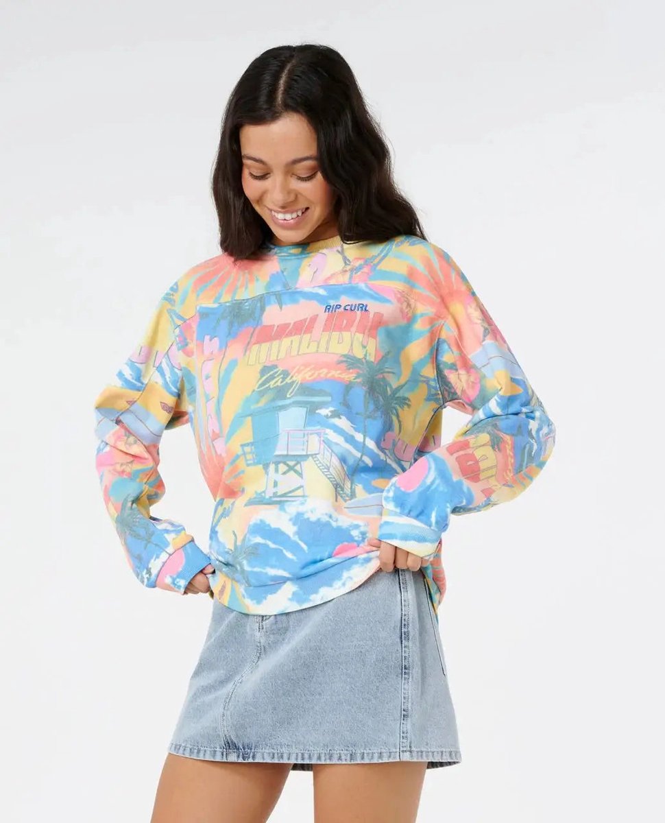 Rip Curl Surf Side Relaxed Crew Multico Roze