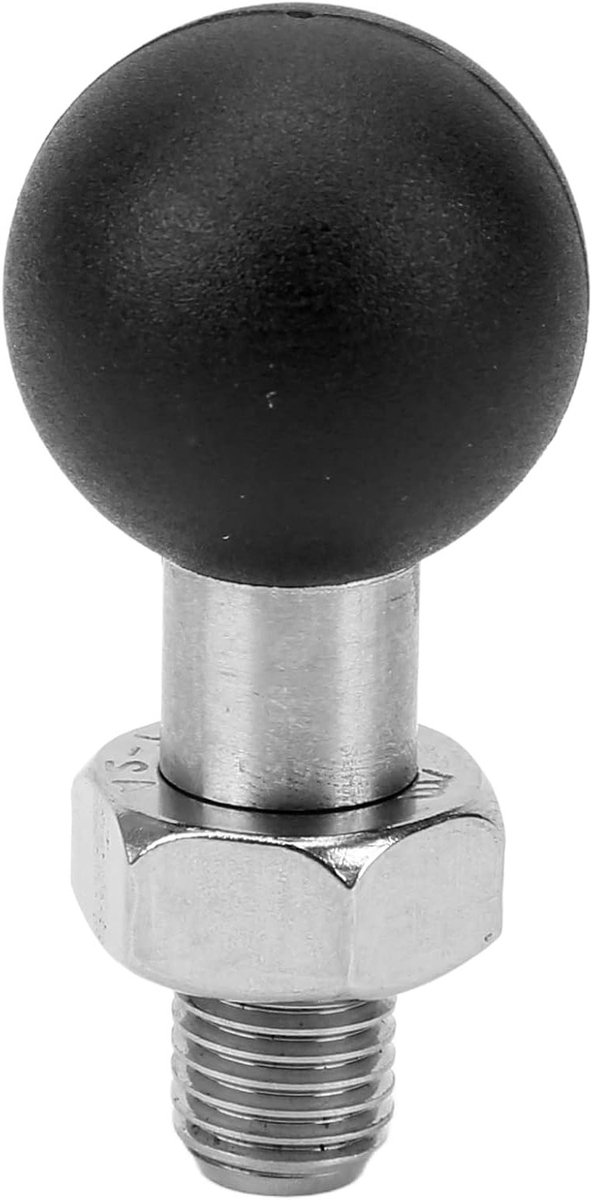 Motorfiets Achteruitkijkspiegel Bal Hoofd Beugel - Universele Draad M10*1.25, Rubber en RVS Accessoire voor Motorrijders