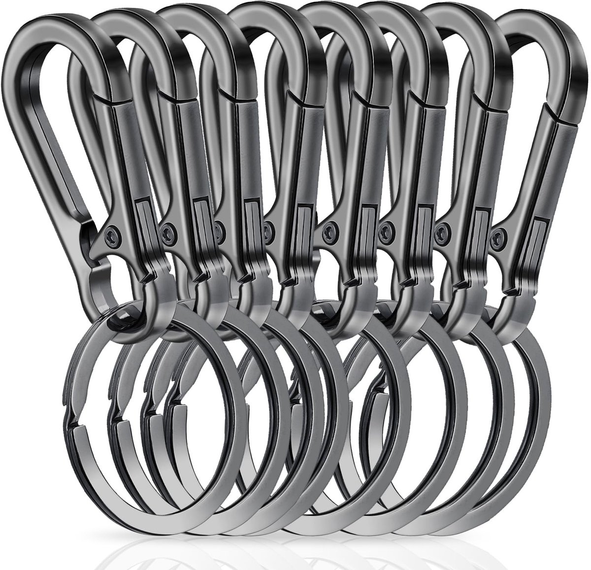 Dailygoods - Robuuste Metalen Sleutelhanger met Karabijnhaak - Snelsluiting