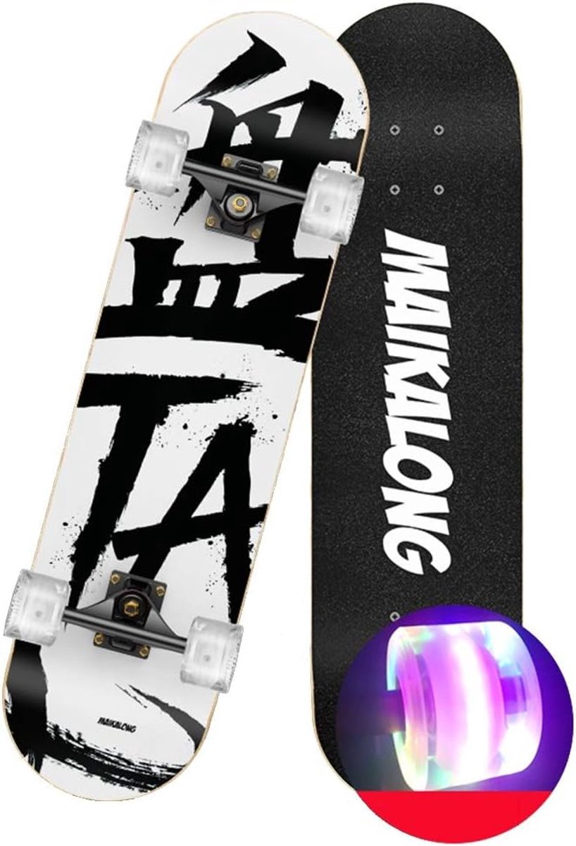 Longboard Skateboard Vierwiel Board Buiten Sporten 7-laags Esdoornhout 79×20.5cm Patroon A