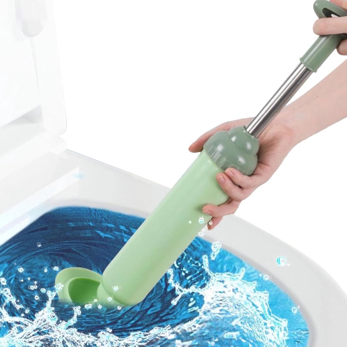 Drain Plunger - Verstoppingsverwijderaar - Afvoer Ontstoppen - Hogedruk Luchttechnologie - 39.5 cm - Groen