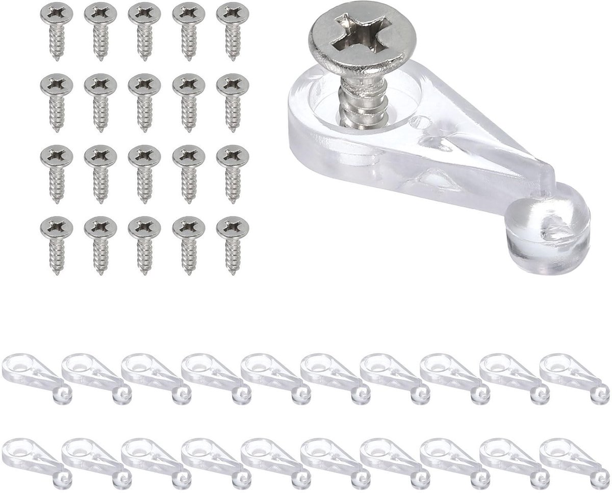 Dailygoods- Glazen Klemmenset 26 Stuks - Kunststof/roestvrij staal - Transparante Spiegelclips - Bevestiging voor 4 mm Glazen Ramen - Lichtgewicht/Duurzaam - Eenvoudige Installatie - Glasclips