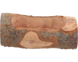 Houten Voerbak - Voerkom Kleine Dieren - Voeren en Wateren - Gladde Handgepolijste Afwerking - 15 cm Lengte - Natuurlijk Hout