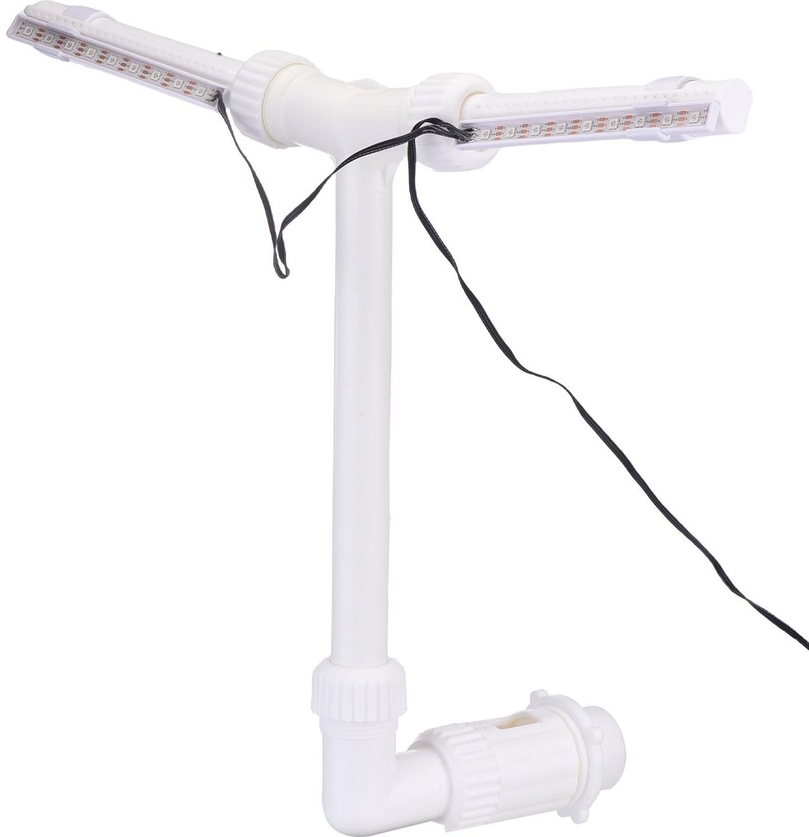 Dailygoods- Zwembadfontein Zonne-aangedreven - Dubbele Spray - Verstelbare Zwembadsproeier - 18 LED Lichten - 10 Modi - 28x5cm Formaat