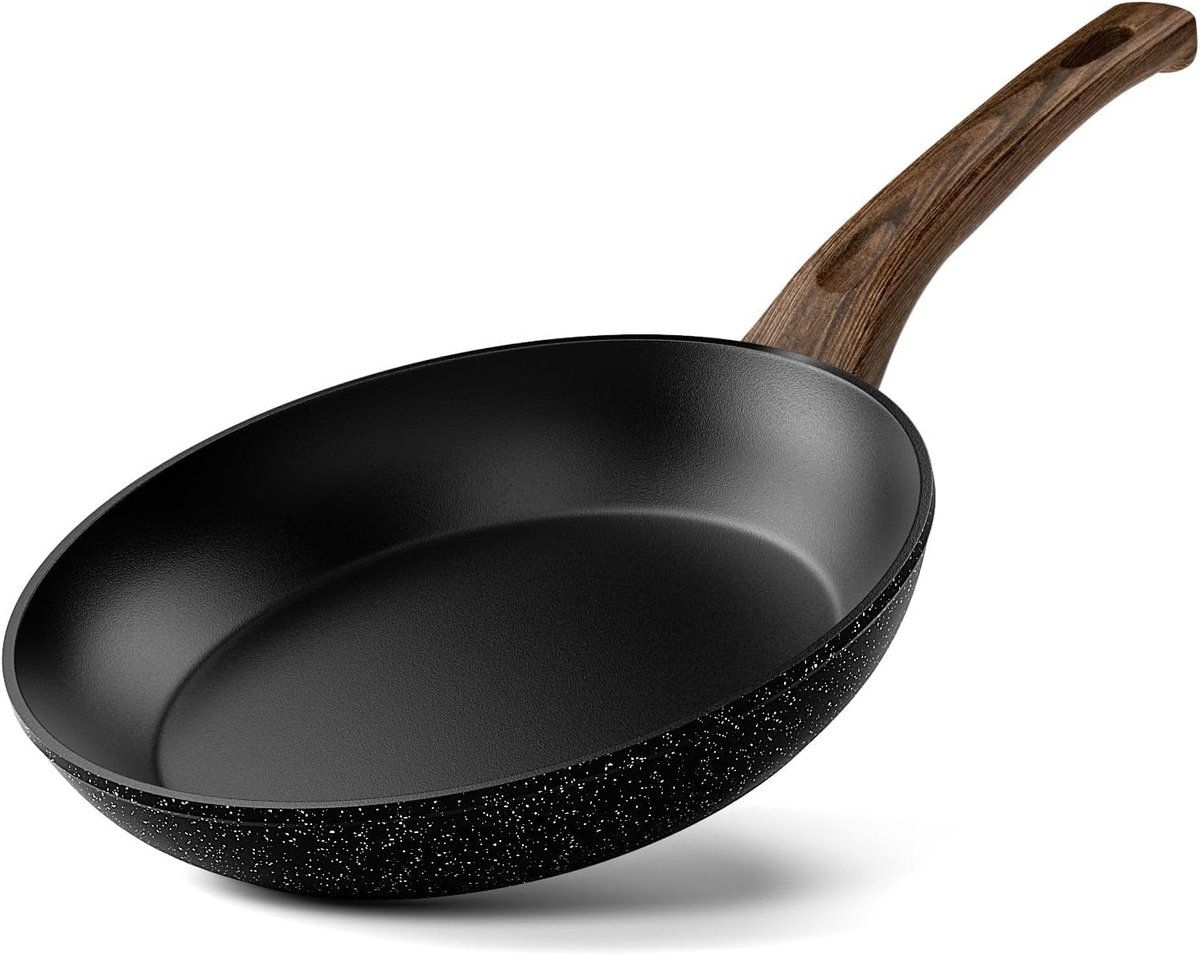 Koekenpan - Kleine braadpan - Gezond koken - Graniet antiaanbaklaag - 20 cm - Zwart