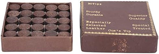 Biljartkeu Pomerans Set - Keu Tips - Biljart Spel - Hoge Dichtheid Leer - 50 Stuks - Bruin — afbeelding 2