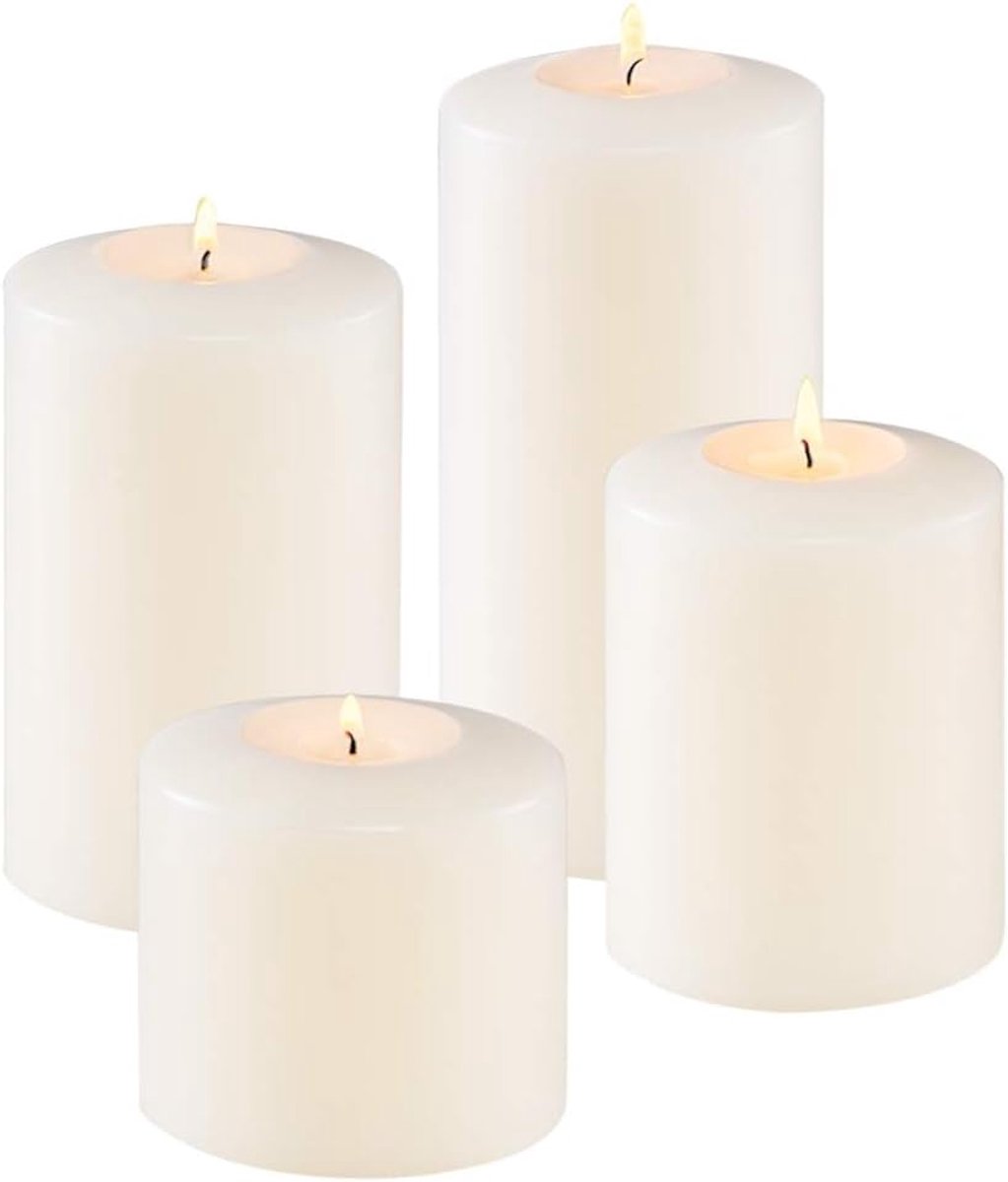 Theelichthouders Set - Kaarsenhouders Kaarsvorm - Sfeerverlichting Creëren - Vormvast en Hittebestendig - Diameter 8 cm - Warm Wit