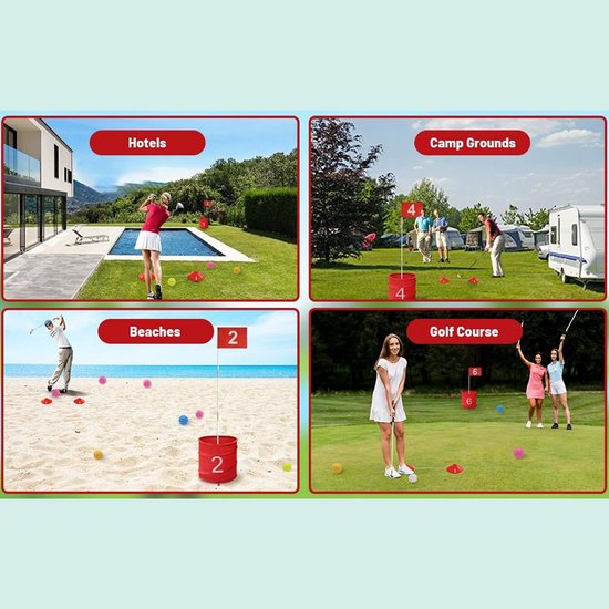 Golf Trainings Emmer - Golf Oefen Set - Buiten Spelen - Snel Opvouwbaar - 30x30x30 cm - Rood van GOLF — afbeelding 3