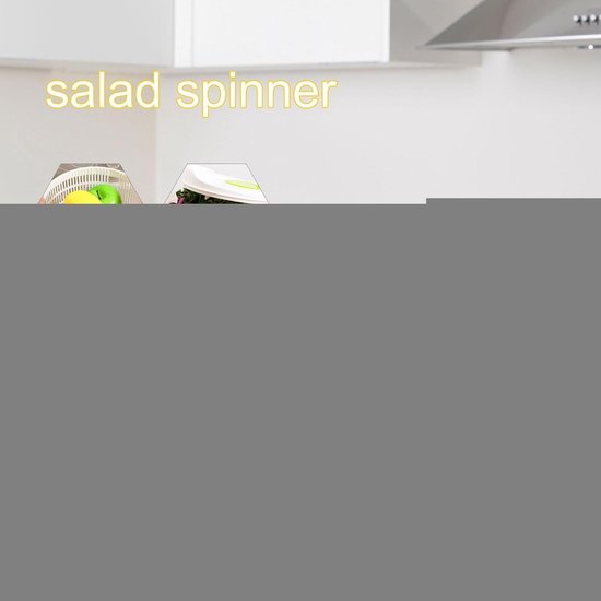 Sla centrifuge - Groente droger - Salades Maken - Geïntegreerd Afvoer - 22.9 x 12 cm - Wit — afbeelding 3
