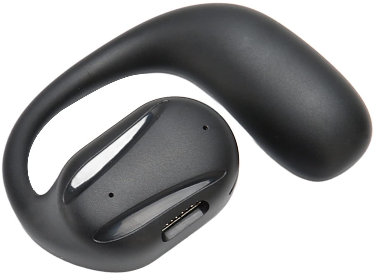 Dailygoods - Open Oor-oordopjes - Ergonomische Draadloze Hoofdtelefoon - Comfortabel - Zwart - Ideaal voor Kantoor en Sport - Lichtgewicht en Knus