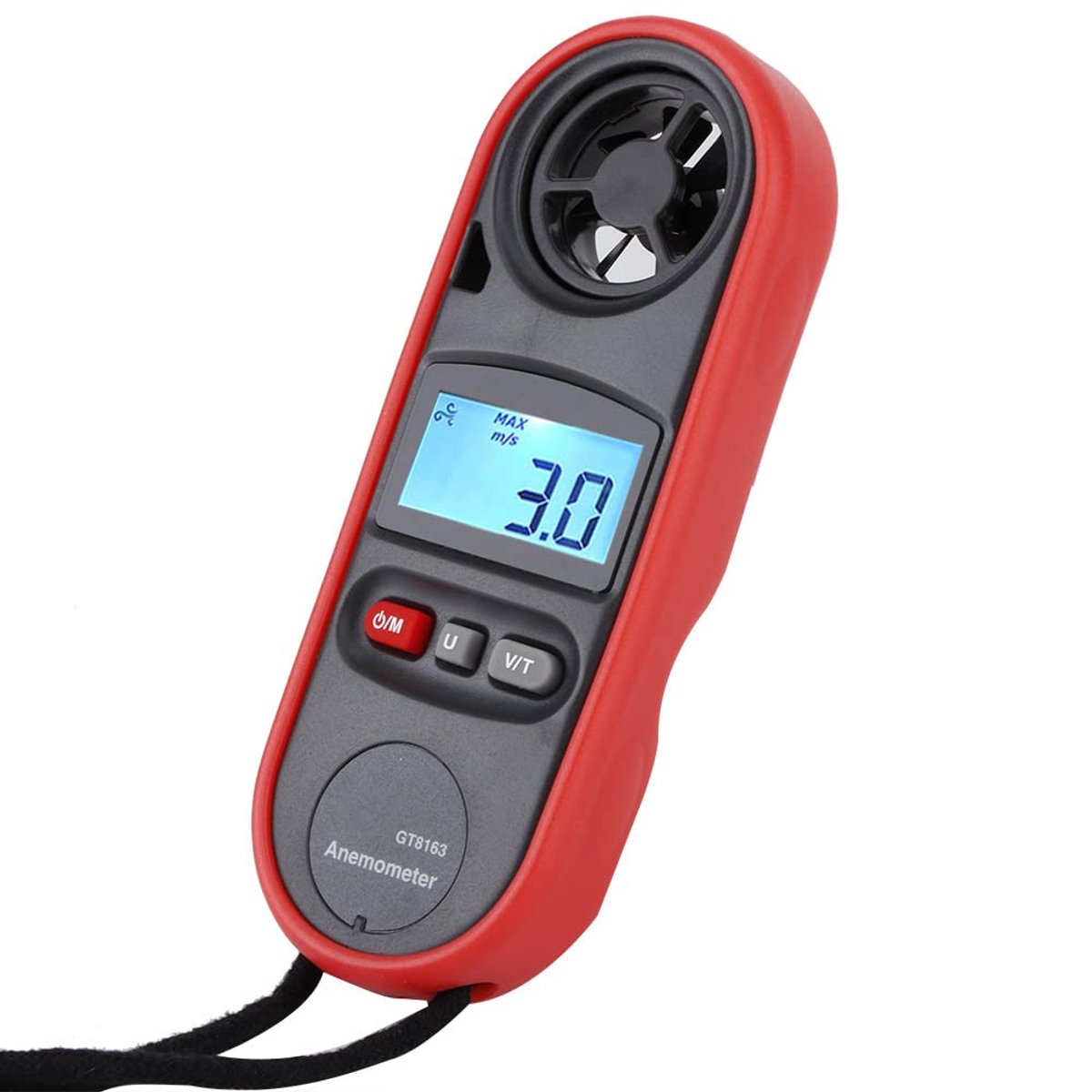 Digitale Anemometer - Windmeter Thermometer - Weer Meten - Compact Draagbaar - 03 Tot 30 M S - Grijs