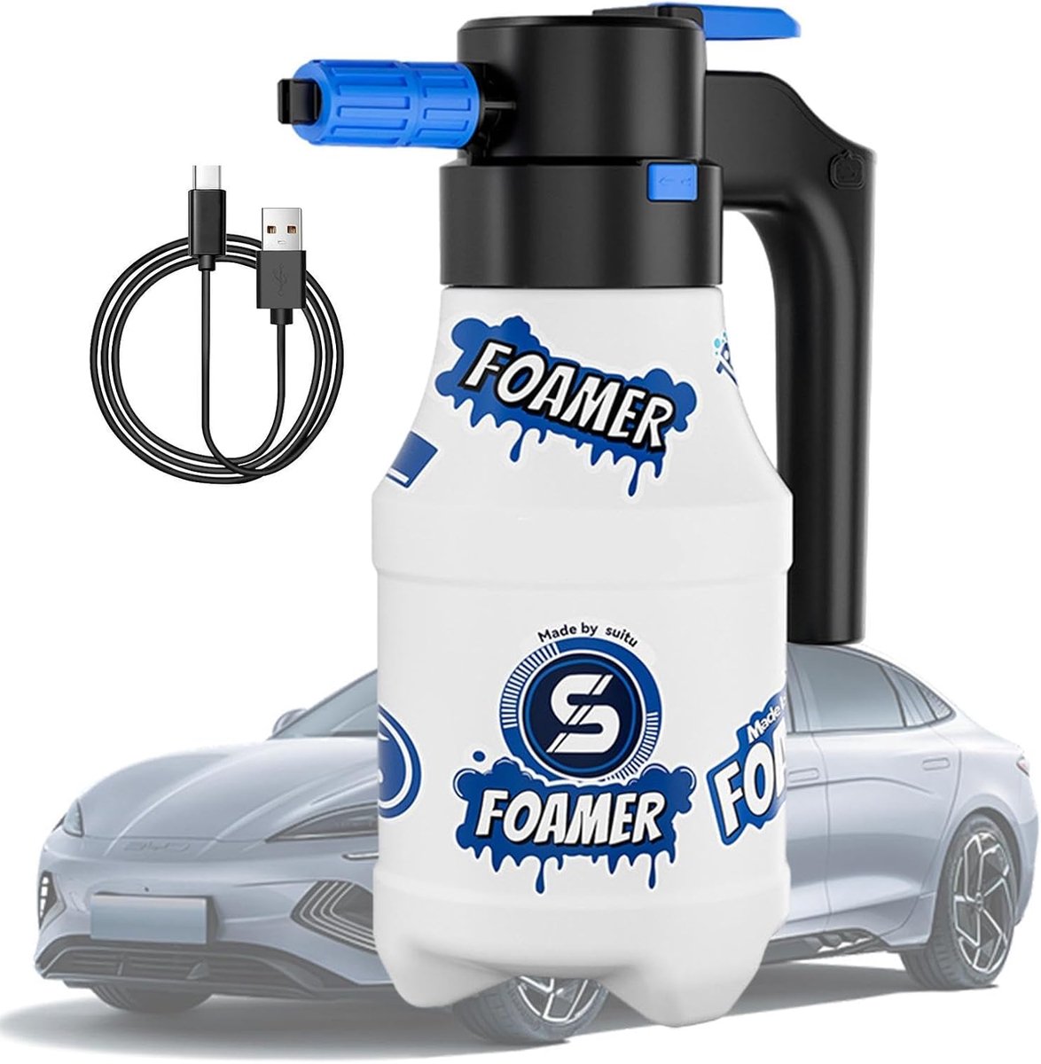 Schuimsproeifles - Schuimkanon Handpomp - Auto Wassen - Dikke Schuimtextuur - 15 liter - Navy Blauw