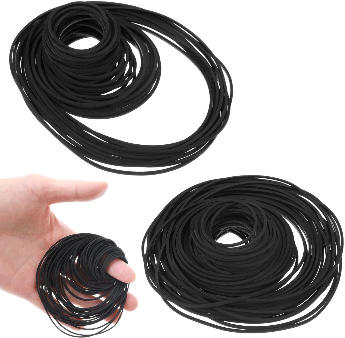 Dailygoods - 150 stuks vierkante banden voor cassettemachine, riemen voor recorder, 40-135 mm, universele aandrijfriem, vierkante cassettemachineriem for cd-rom, dvd-station