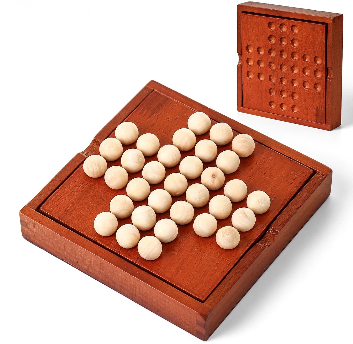Dailygoods- Bordspel Houten Mini-Reisspel - Eenpersoonsspel - Kinderspel - Puzzelspel - Tafelbladspel - Veiligheidswaarschuwing: niet geschikt voor kinderen jonger dan 36 maanden