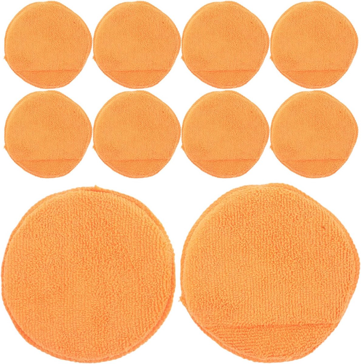 Microvezel Spons Set - Auto Wassen Pads - Auto Polijsten Waxen - Ergonomisch Ontwerp - 10 Stuks - Oranje