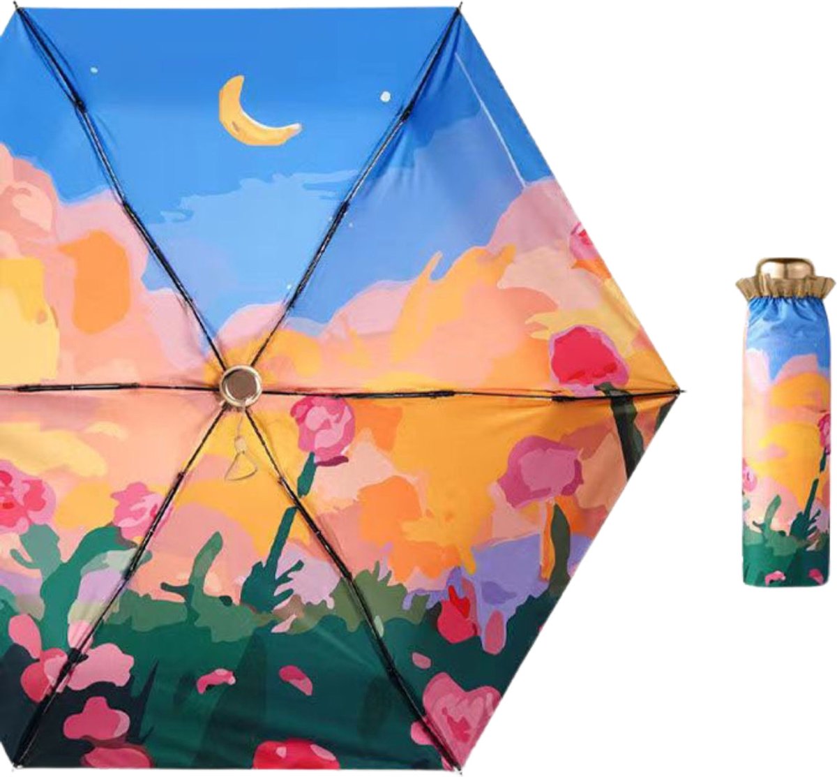 LE MONDE DU PARAPLUIE Lichte opvouwbare paraplu met UV-bescherming,Tarweveld