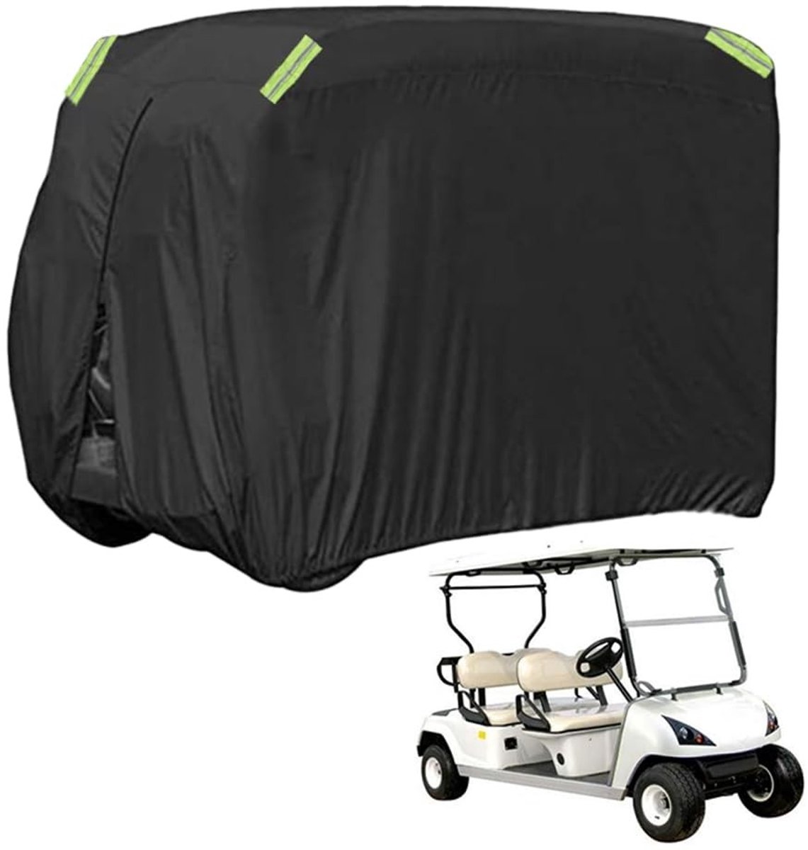 Dailygoods- Golfcart Cover UV-bescherming - Weerbestendig - 210D Polyester - Reflecterende Strepen - Ritssluiting - Schokbestendig - Golfwagenhoes