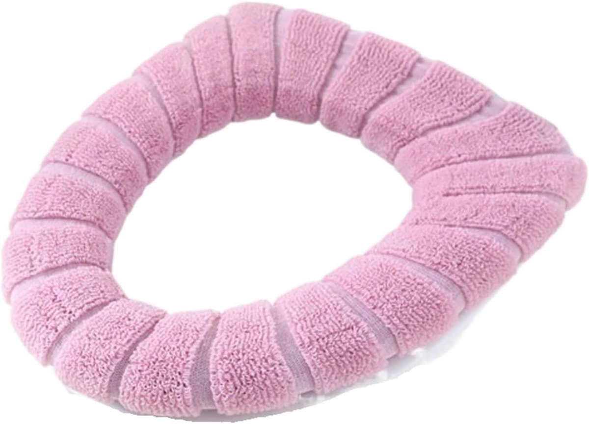 Toiletstoelhoes - Toiletbrilmat Zitting - Badkamer Comfort - Zacht Warm Materiaal - Universele Maat - Roze