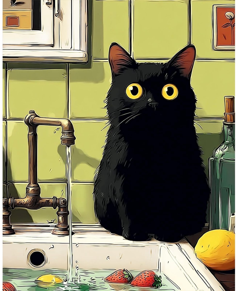 Dailygoods- Schilderen op Nummer Kat - 40 x 50 cm - Olieverfschilderijset - Doe-het-zelf - Voor Volwassenen - Handgeschilderd - Ontspanning en Coördinatie - Verfset