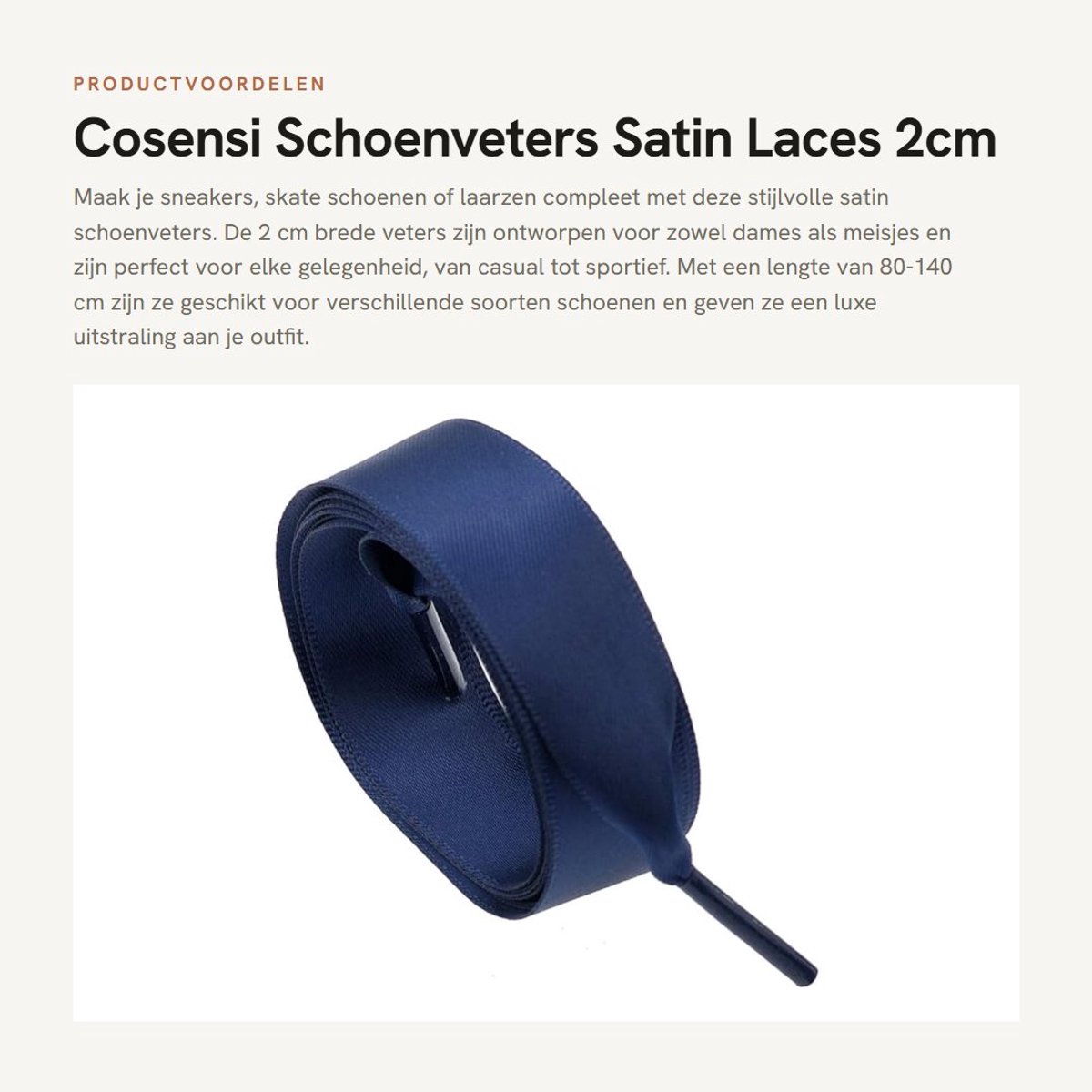 Dailygoods- Schoenveters 80-140 cm - Elastische Veters - Satijnen Veters - Modieuze Veters - Antislip - Zacht en Comfortabel - Schoenbanden