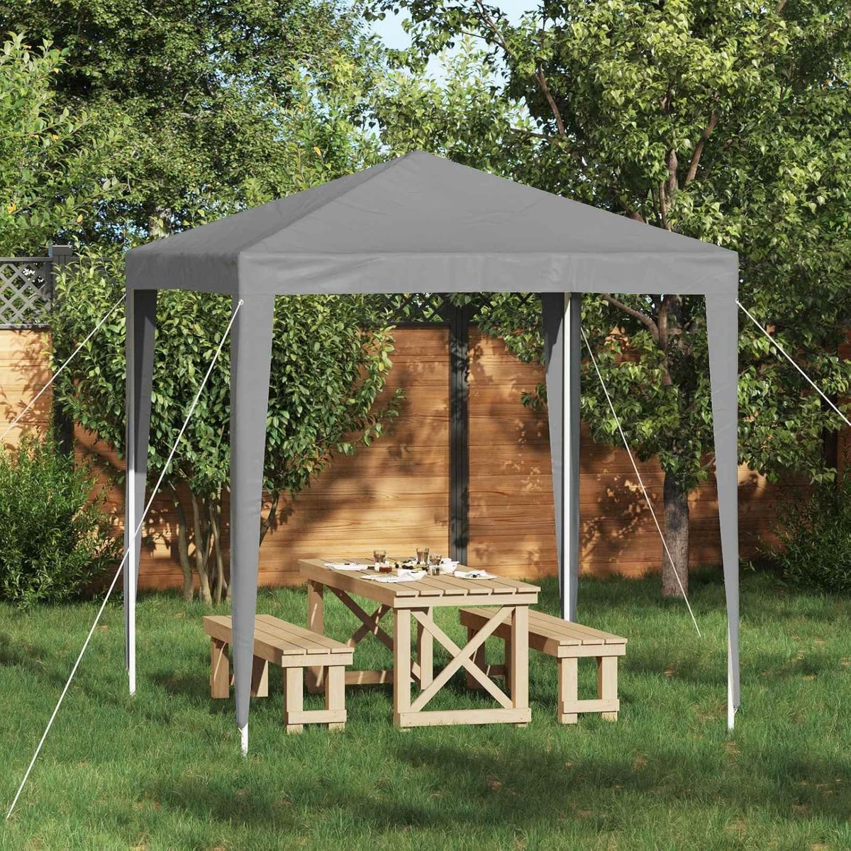 Moderne partytent - Vouwbare tent - Outdoor evenementen - Waterafstotende stof - 200 x 200 cm - Lichtgrijs