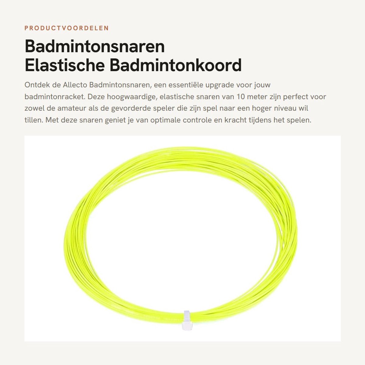 Dailygoods- Badmintonsnaren 10 Meter - Elastische Nylon Snaren - Hoge Sterkte - Duurzaam - Voor Badmintonrackets - 6 Kleuren - Badmintonkoord