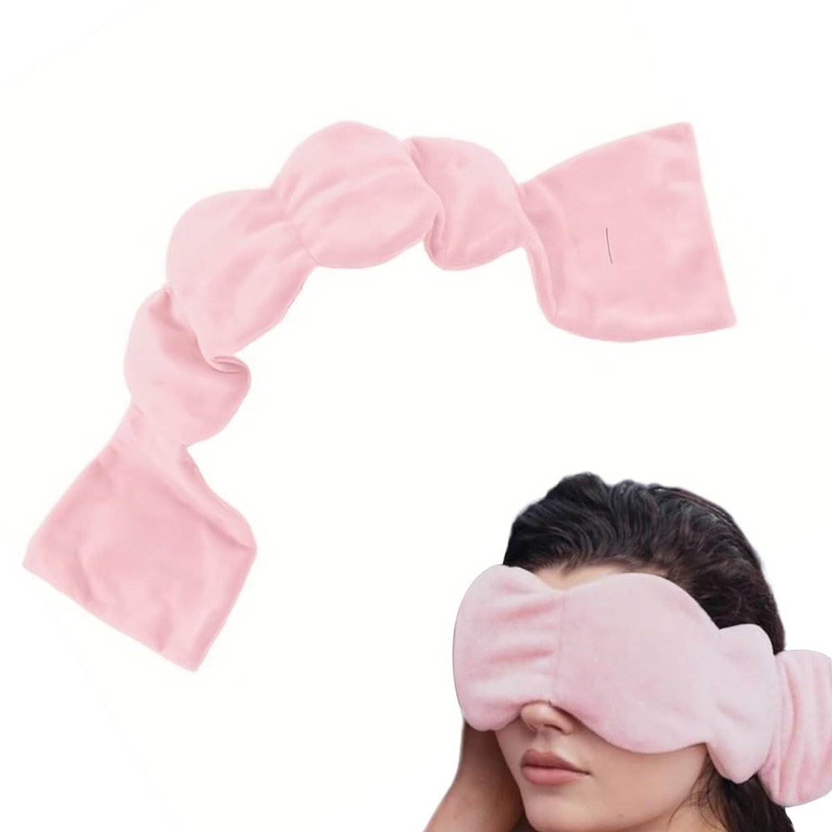 Dailygoods - Gewogen nachtmasker, gewogen oogmasker met parels en katoen, verzwaard slaapmasker, nachtmasker met gewicht om te slapen voor kamperen, meditatie, huidvriendelijke stof