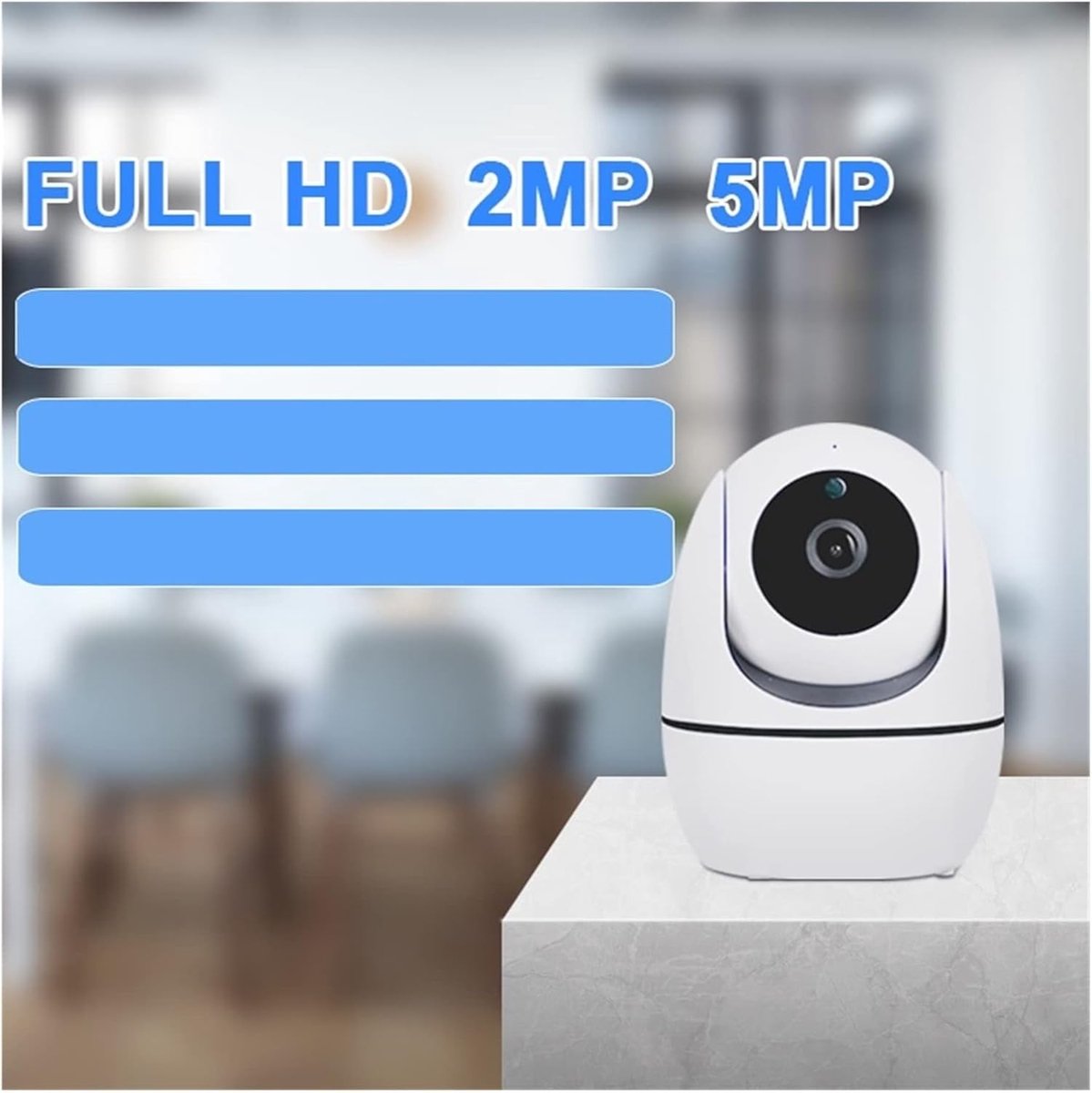 Beveiligingscamera Binnen - Netwerk Camera - Huisbewaking Thuis - 3x Optische Zoom - 4MP Resolutie - Wit