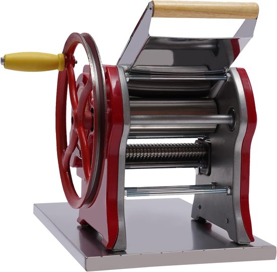 Pastamachine Rood - Deegmaker Lasagne - Zelf Pasta Maken - Roestvrij Staal - 0.5-5 mm - Rood — afbeelding 4