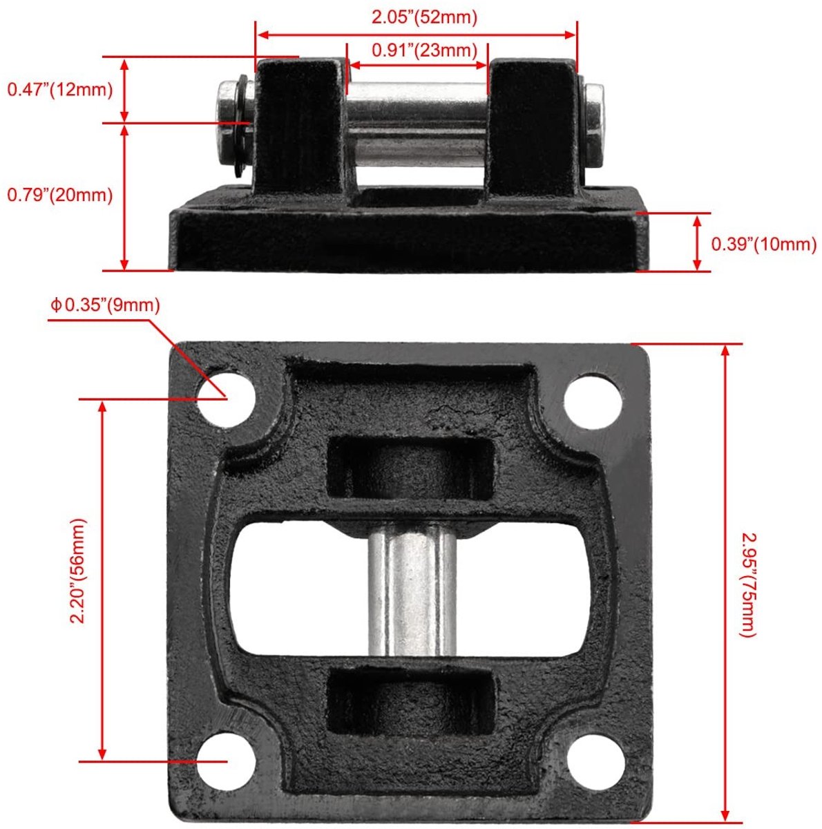 Dailygoody - Foot flange - Pneumatische standaardcilinder - Zwart - CB-63 - Geschikt voor automatische apparatuur - 328 gram