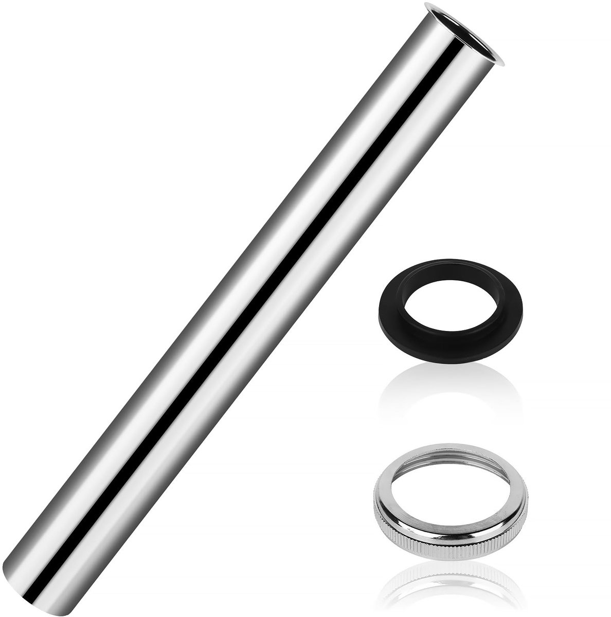 Dailygoods - 300 MM Lange Dompelbuis Sifon - Verdikte Universele Dompelbuis, Design Dompelbuis, Extra Lange Buis, Verlengbuis Afvoer, Chromen Dompelbuis Sifon voor Huis Badkamer Keuken