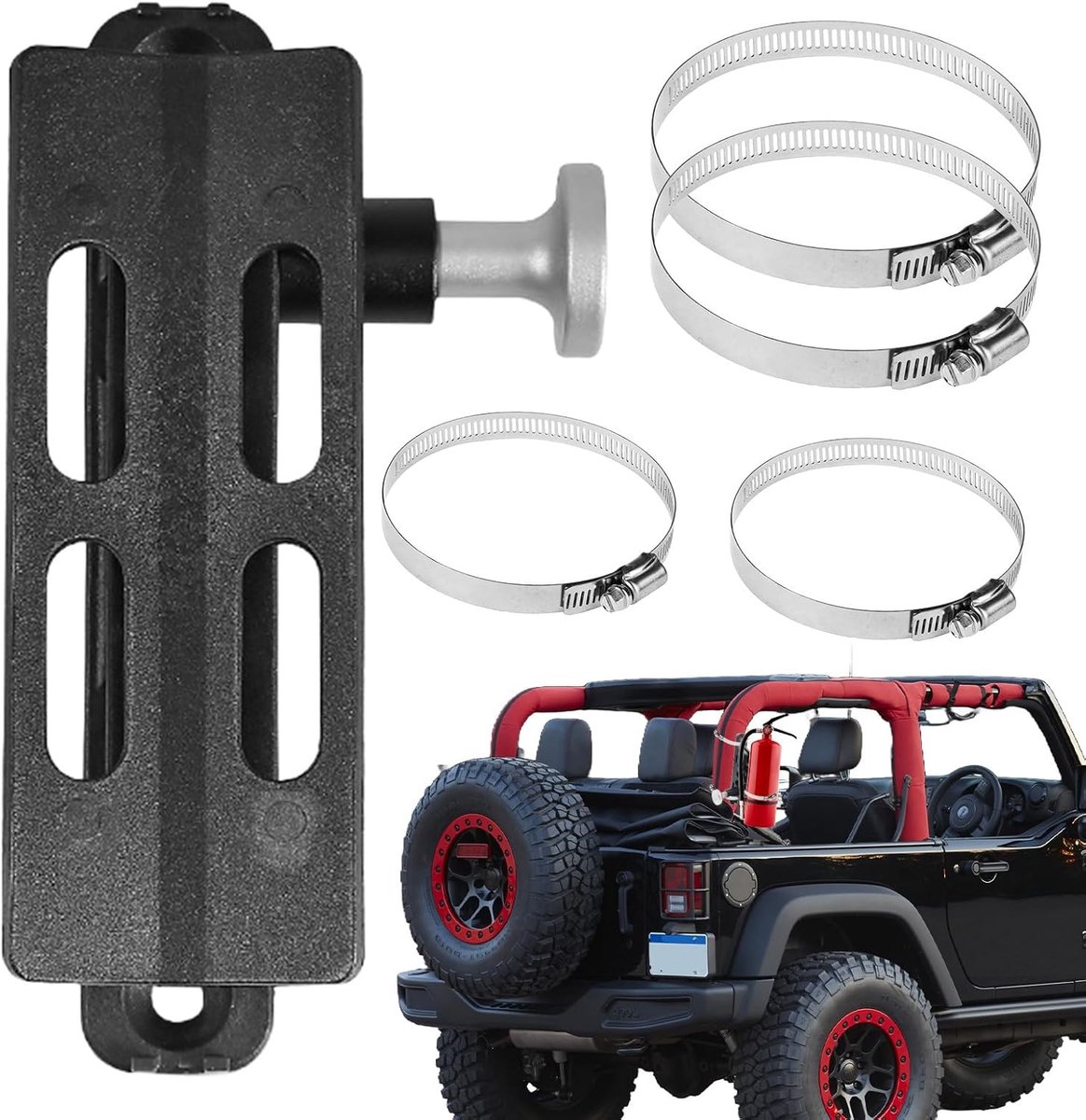 Brandblusser Houder - Voertuig Bevestiging - Veilig Transport - Snelsluiting Mechanisme - 21 x 12 x 10 cm - Zilver
