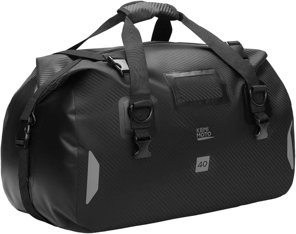 Waterdichte Zadeltas - Motor Bagage - Motor Reizen - Verbeterde Nacht Zichtbaarheid - 40L Capaciteit - Zwart